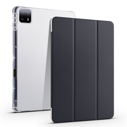 เคสแท็บเล็ตหนังสมาร์ท TPU แบบใส 3 เท่าพร้อมช่องเสียบปากกา, For Xiaomi Pad 7 / 7 Pro, For Xiaomi Redmi Pad Pro 12.1, For Xiaomi Pad 6S Pro, For Xiaomi Pad 6 Max 14, For Xiaomi Pad 6 / 6 Pro