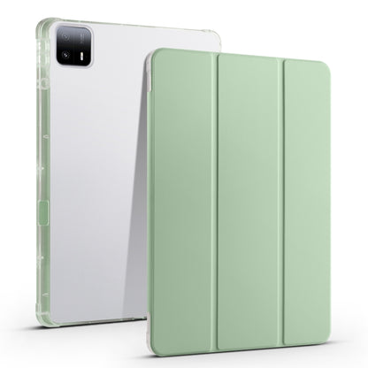 เคสแท็บเล็ตหนังสมาร์ท TPU แบบใส 3 เท่าพร้อมช่องเสียบปากกา, For Xiaomi Pad 7 / 7 Pro, For Xiaomi Redmi Pad Pro 12.1, For Xiaomi Pad 6S Pro, For Xiaomi Pad 6 Max 14, For Xiaomi Pad 6 / 6 Pro