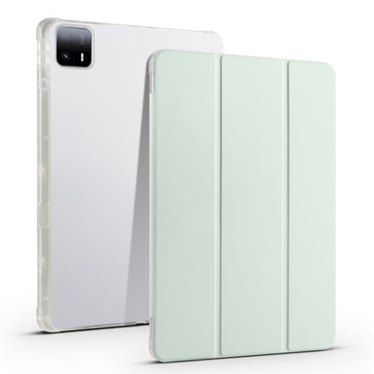 เคสแท็บเล็ตหนังสมาร์ท TPU แบบใส 3 เท่าพร้อมช่องเสียบปากกา, For Xiaomi Pad 7 / 7 Pro, For Xiaomi Redmi Pad Pro 12.1, For Xiaomi Pad 6S Pro, For Xiaomi Pad 6 Max 14, For Xiaomi Pad 6 / 6 Pro