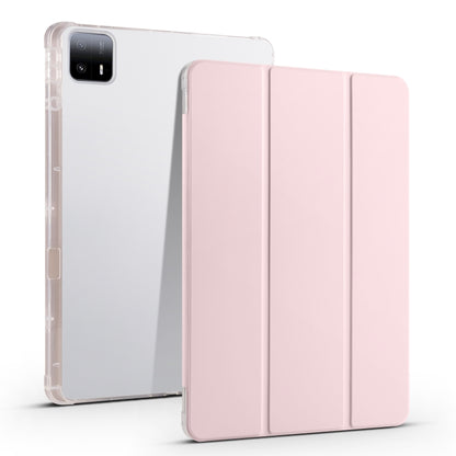 เคสแท็บเล็ตหนังสมาร์ท TPU แบบใส 3 เท่าพร้อมช่องเสียบปากกา, For Xiaomi Pad 7 / 7 Pro, For Xiaomi Redmi Pad Pro 12.1, For Xiaomi Pad 6S Pro, For Xiaomi Pad 6 Max 14, For Xiaomi Pad 6 / 6 Pro