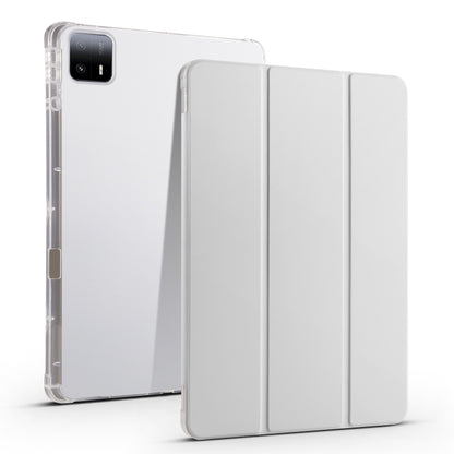 เคสแท็บเล็ตหนังสมาร์ท TPU แบบใส 3 เท่าพร้อมช่องเสียบปากกา, For Xiaomi Pad 7 / 7 Pro, For Xiaomi Redmi Pad Pro 12.1, For Xiaomi Pad 6S Pro, For Xiaomi Pad 6 Max 14, For Xiaomi Pad 6 / 6 Pro
