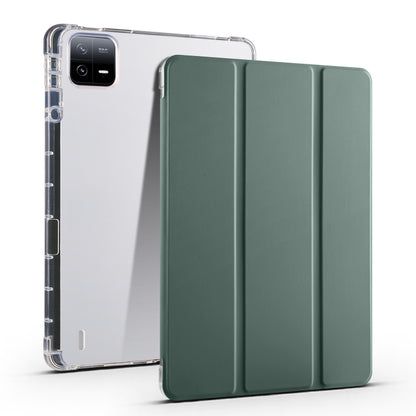 เคสแท็บเล็ตหนังสมาร์ท TPU แบบใส 3 เท่าพร้อมช่องเสียบปากกา, For Xiaomi Pad 7 / 7 Pro, For Xiaomi Redmi Pad Pro 12.1, For Xiaomi Pad 6S Pro, For Xiaomi Pad 6 Max 14, For Xiaomi Pad 6 / 6 Pro
