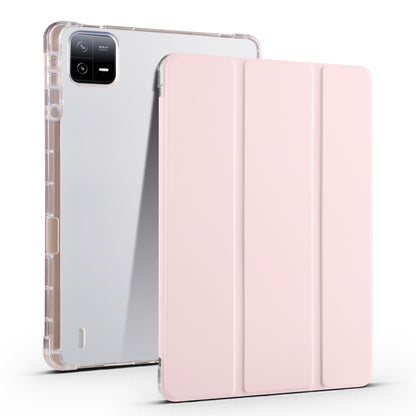 เคสแท็บเล็ตหนังสมาร์ท TPU แบบใส 3 เท่าพร้อมช่องเสียบปากกา, For Xiaomi Pad 7 / 7 Pro, For Xiaomi Redmi Pad Pro 12.1, For Xiaomi Pad 6S Pro, For Xiaomi Pad 6 Max 14, For Xiaomi Pad 6 / 6 Pro
