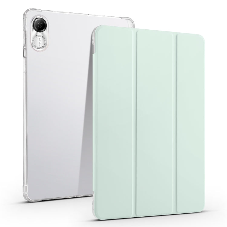เคสแท็บเล็ตหนังสมาร์ท TPU แบบใส 3 เท่าพร้อมช่องเสียบปากกา, For Xiaomi Pad 7 / 7 Pro, For Xiaomi Redmi Pad Pro 12.1, For Xiaomi Pad 6S Pro, For Xiaomi Pad 6 Max 14, For Xiaomi Pad 6 / 6 Pro