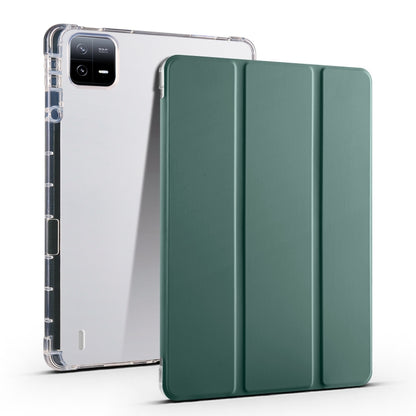 เคสแท็บเล็ตหนังสมาร์ท TPU แบบใส 3 เท่าพร้อมช่องเสียบปากกา, For Xiaomi Pad 7 / 7 Pro, For Xiaomi Redmi Pad Pro 12.1, For Xiaomi Pad 6S Pro, For Xiaomi Pad 6 Max 14, For Xiaomi Pad 6 / 6 Pro