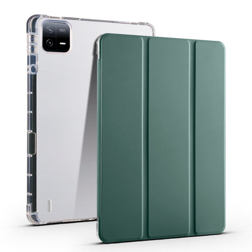 เคสแท็บเล็ตหนังสมาร์ท TPU แบบใส 3 เท่าพร้อมช่องเสียบปากกา, For Xiaomi Pad 7 / 7 Pro, For Xiaomi Redmi Pad Pro 12.1, For Xiaomi Pad 6S Pro, For Xiaomi Pad 6 Max 14, For Xiaomi Pad 6 / 6 Pro