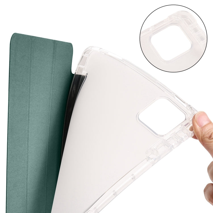 เคสแท็บเล็ตหนังสมาร์ท TPU แบบใส 3 เท่าพร้อมช่องเสียบปากกา, For Xiaomi Pad 7 / 7 Pro, For Xiaomi Redmi Pad Pro 12.1, For Xiaomi Pad 6S Pro, For Xiaomi Pad 6 Max 14, For Xiaomi Pad 6 / 6 Pro