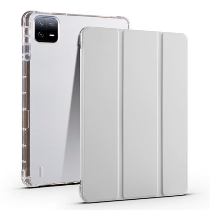 เคสแท็บเล็ตหนังสมาร์ท TPU แบบใส 3 เท่าพร้อมช่องเสียบปากกา, For Xiaomi Pad 7 / 7 Pro, For Xiaomi Redmi Pad Pro 12.1, For Xiaomi Pad 6S Pro, For Xiaomi Pad 6 Max 14, For Xiaomi Pad 6 / 6 Pro