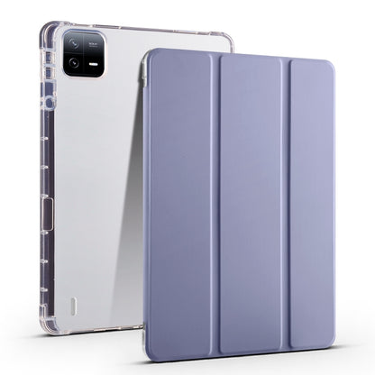 เคสแท็บเล็ตหนังสมาร์ท TPU แบบใส 3 เท่าพร้อมช่องเสียบปากกา, For Xiaomi Pad 7 / 7 Pro, For Xiaomi Redmi Pad Pro 12.1, For Xiaomi Pad 6S Pro, For Xiaomi Pad 6 Max 14, For Xiaomi Pad 6 / 6 Pro