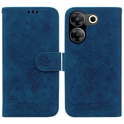 ซองใส่โทรศัพท์หนังนูนกุหลาบผีเสื้อ, For Tecno Camon 20 Pro 4G, For Tecno Pova 5, For Tecno Spark 10 5G, For Tecno Spark 10 Pro, For Tecno Spark 10 / Spark 10C
