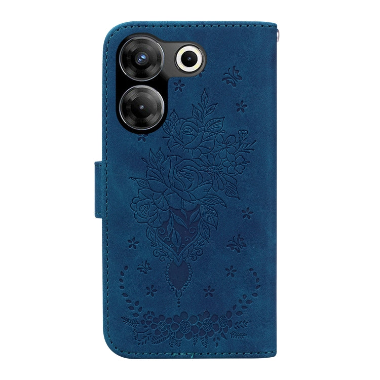 ซองใส่โทรศัพท์หนังนูนกุหลาบผีเสื้อ, For Tecno Camon 20 Pro 4G, For Tecno Pova 5, For Tecno Spark 10 5G, For Tecno Spark 10 Pro, For Tecno Spark 10 / Spark 10C