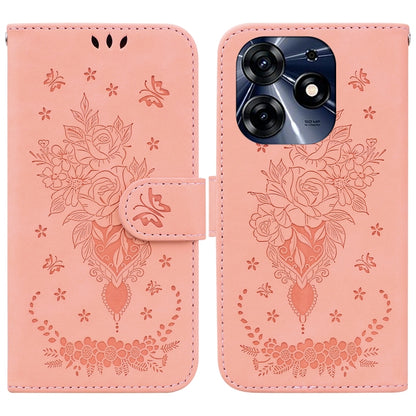 ซองใส่โทรศัพท์หนังนูนกุหลาบผีเสื้อ, For Tecno Camon 20 Pro 4G, For Tecno Pova 5, For Tecno Spark 10 5G, For Tecno Spark 10 Pro, For Tecno Spark 10 / Spark 10C
