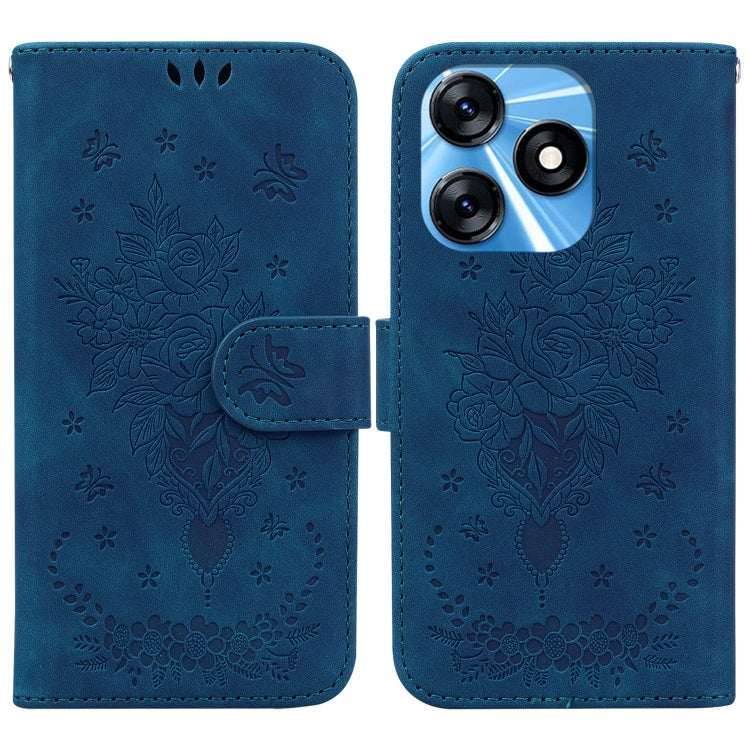 ซองใส่โทรศัพท์หนังนูนกุหลาบผีเสื้อ, For Tecno Camon 20 Pro 4G, For Tecno Pova 5, For Tecno Spark 10 5G, For Tecno Spark 10 Pro, For Tecno Spark 10 / Spark 10C