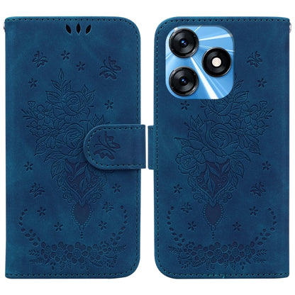 ซองใส่โทรศัพท์หนังนูนกุหลาบผีเสื้อ, For Tecno Camon 20 Pro 4G, For Tecno Pova 5, For Tecno Spark 10 5G, For Tecno Spark 10 Pro, For Tecno Spark 10 / Spark 10C