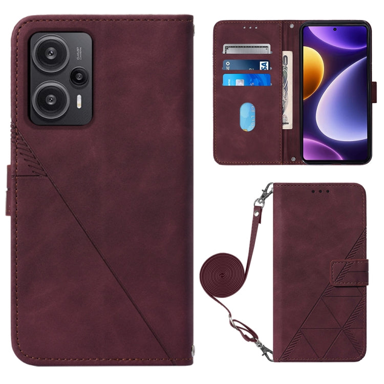 ซองใส่โทรศัพท์หนังพลิกลายนูน 3D ของ Crossbody, For Xiaomi Redmi Note 12S 4G Global, For Xiaomi Poco F5 5G/Redmi Note 12 Turbo, For Xiaomi Poco F5 Pro 5G/Redmi K60