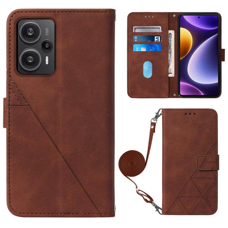 ซองใส่โทรศัพท์หนังพลิกลายนูน 3D ของ Crossbody, For Xiaomi Redmi Note 12S 4G Global, For Xiaomi Poco F5 5G/Redmi Note 12 Turbo, For Xiaomi Poco F5 Pro 5G/Redmi K60
