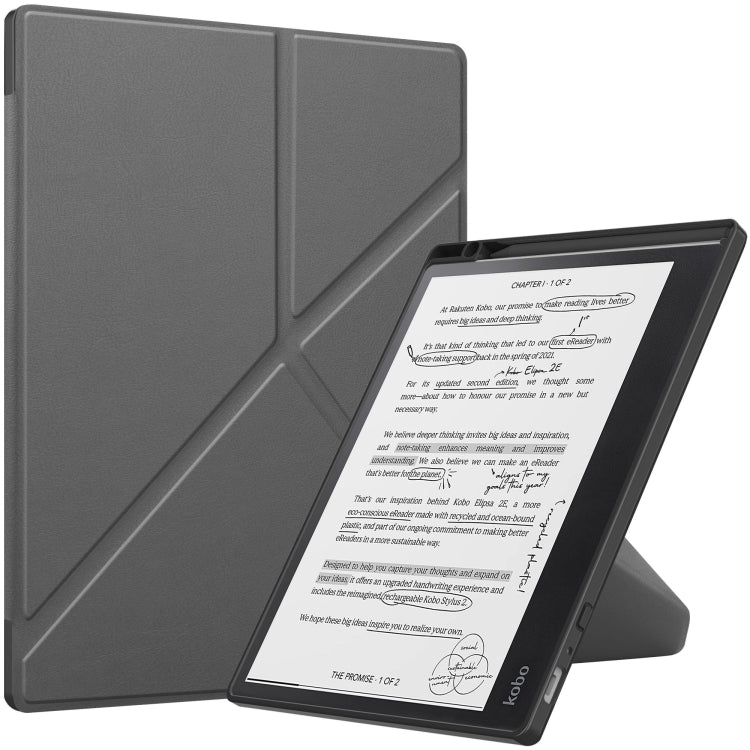 เคสสมาร์ทแท็บเล็ตหนัง TPU เปลี่ยนรูปสีทึบ, For Kobo Elipsa 2E