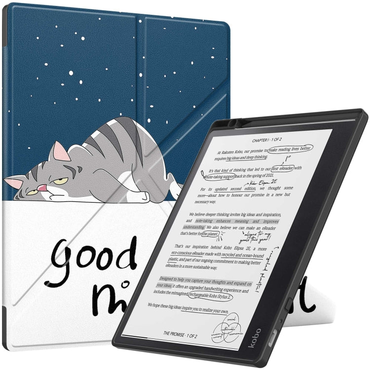 เคสสมาร์ทแท็บเล็ตหนัง TPU เปลี่ยนรูปทาสี, For Kobo Elipsa 2E