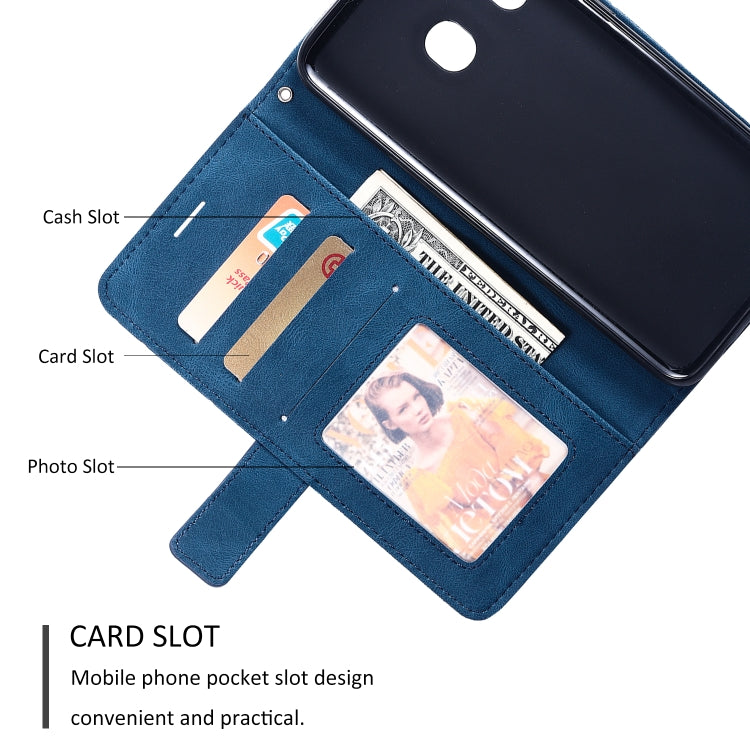 Skin Feel Splicing ซองหนังพลิกแนวนอนพร้อมตัวยึดและช่องเสียบการ์ดและกระเป๋าสตางค์และกรอบรูป, For Samsung Galaxy A20, For Samsung Galaxy A20e