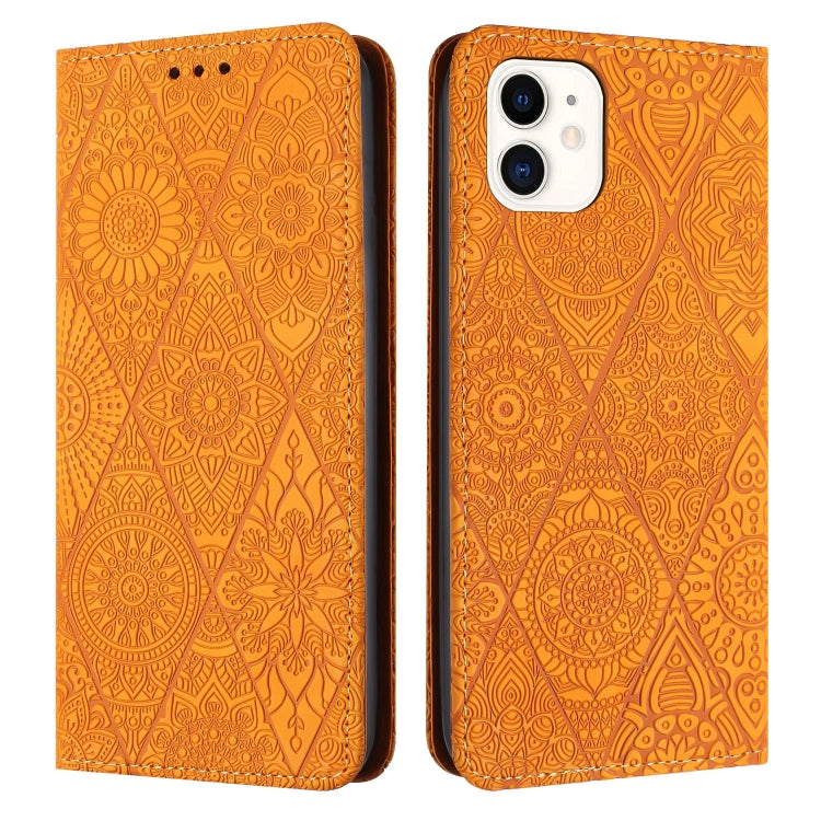 เคสโทรศัพท์หนังดูดซับนูนชาติพันธุ์, For iPhone 11, For iPhone 11 Pro, For iPhone 11 Pro Max, For iPhone X / XS, For iPhone XR, For iPhone XS Max, For iPhone SE 2022 / 7 / 8, For iPhone 7 Plus / 8 Plus