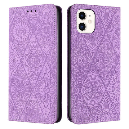 เคสโทรศัพท์หนังดูดซับนูนชาติพันธุ์, For iPhone 11, For iPhone 11 Pro, For iPhone 11 Pro Max, For iPhone X / XS, For iPhone XR, For iPhone XS Max, For iPhone SE 2022 / 7 / 8, For iPhone 7 Plus / 8 Plus