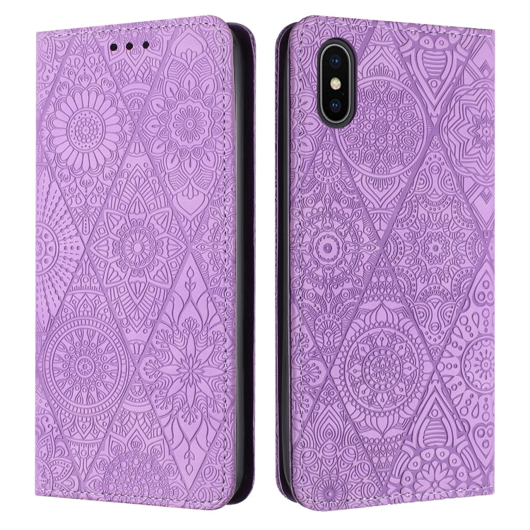 เคสโทรศัพท์หนังดูดซับนูนชาติพันธุ์, For iPhone 11, For iPhone 11 Pro, For iPhone 11 Pro Max, For iPhone X / XS, For iPhone XR, For iPhone XS Max, For iPhone SE 2022 / 7 / 8, For iPhone 7 Plus / 8 Plus