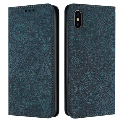 เคสโทรศัพท์หนังดูดซับนูนชาติพันธุ์, For iPhone 11, For iPhone 11 Pro, For iPhone 11 Pro Max, For iPhone X / XS, For iPhone XR, For iPhone XS Max, For iPhone SE 2022 / 7 / 8, For iPhone 7 Plus / 8 Plus