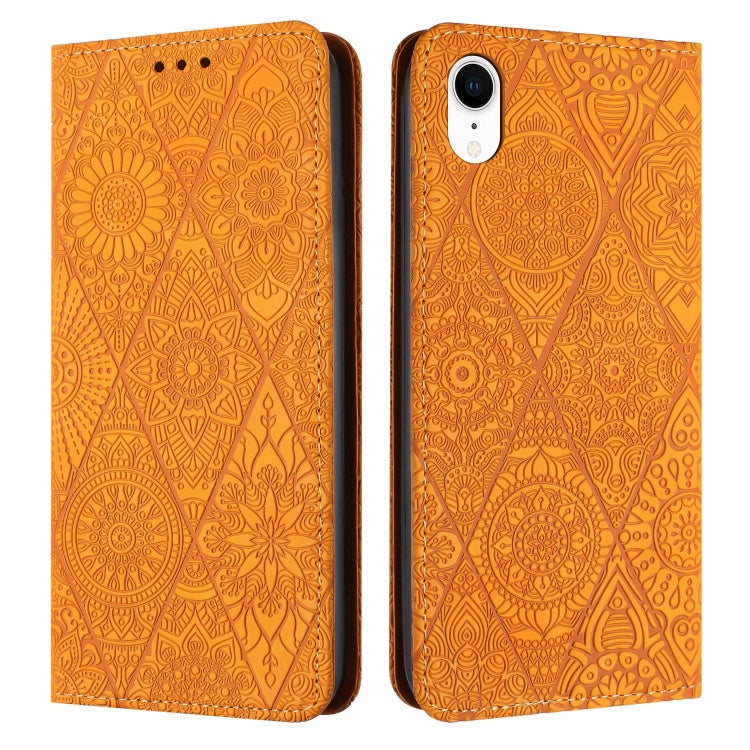 เคสโทรศัพท์หนังดูดซับนูนชาติพันธุ์, For iPhone 11, For iPhone 11 Pro, For iPhone 11 Pro Max, For iPhone X / XS, For iPhone XR, For iPhone XS Max, For iPhone SE 2022 / 7 / 8, For iPhone 7 Plus / 8 Plus