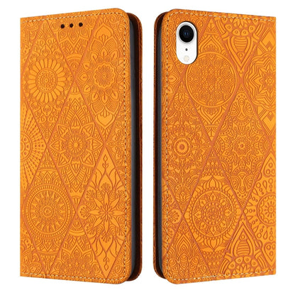 เคสโทรศัพท์หนังดูดซับนูนชาติพันธุ์, For iPhone 11, For iPhone 11 Pro, For iPhone 11 Pro Max, For iPhone X / XS, For iPhone XR, For iPhone XS Max, For iPhone SE 2022 / 7 / 8, For iPhone 7 Plus / 8 Plus