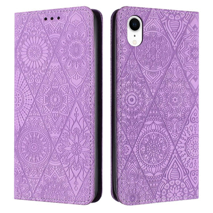 เคสโทรศัพท์หนังดูดซับนูนชาติพันธุ์, For iPhone 11, For iPhone 11 Pro, For iPhone 11 Pro Max, For iPhone X / XS, For iPhone XR, For iPhone XS Max, For iPhone SE 2022 / 7 / 8, For iPhone 7 Plus / 8 Plus