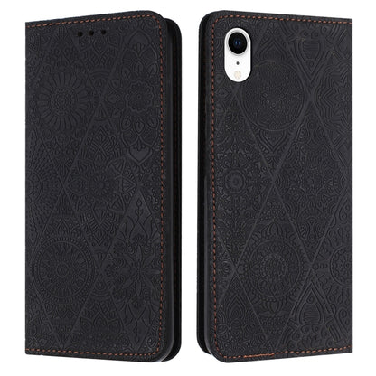 เคสโทรศัพท์หนังดูดซับนูนชาติพันธุ์, For iPhone 11, For iPhone 11 Pro, For iPhone 11 Pro Max, For iPhone X / XS, For iPhone XR, For iPhone XS Max, For iPhone SE 2022 / 7 / 8, For iPhone 7 Plus / 8 Plus