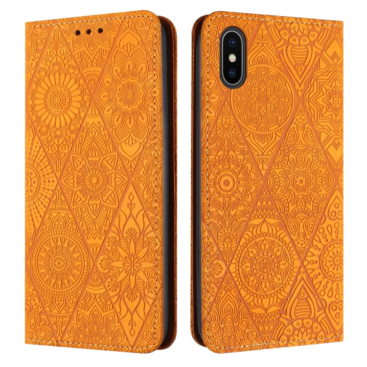 เคสโทรศัพท์หนังดูดซับนูนชาติพันธุ์, For iPhone 11, For iPhone 11 Pro, For iPhone 11 Pro Max, For iPhone X / XS, For iPhone XR, For iPhone XS Max, For iPhone SE 2022 / 7 / 8, For iPhone 7 Plus / 8 Plus