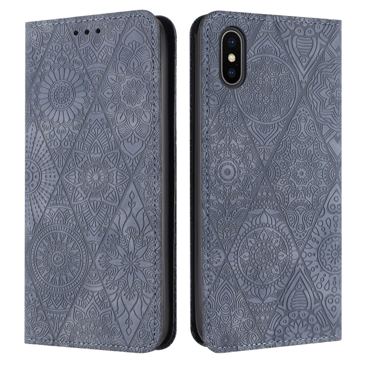 เคสโทรศัพท์หนังดูดซับนูนชาติพันธุ์, For iPhone 11, For iPhone 11 Pro, For iPhone 11 Pro Max, For iPhone X / XS, For iPhone XR, For iPhone XS Max, For iPhone SE 2022 / 7 / 8, For iPhone 7 Plus / 8 Plus