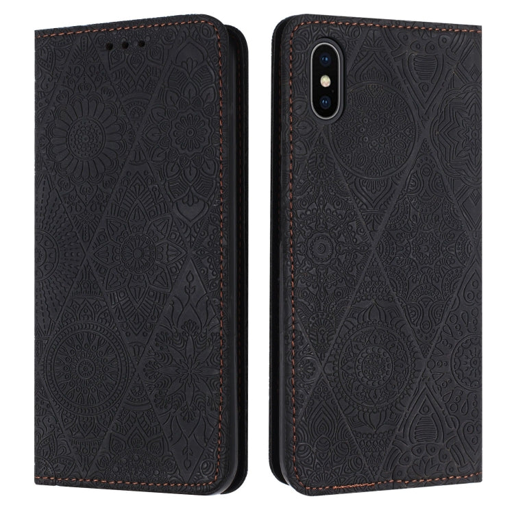 เคสโทรศัพท์หนังดูดซับนูนชาติพันธุ์, For iPhone 11, For iPhone 11 Pro, For iPhone 11 Pro Max, For iPhone X / XS, For iPhone XR, For iPhone XS Max, For iPhone SE 2022 / 7 / 8, For iPhone 7 Plus / 8 Plus