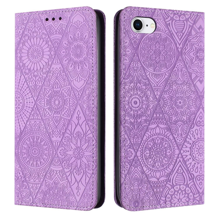 เคสโทรศัพท์หนังดูดซับนูนชาติพันธุ์, For iPhone 11, For iPhone 11 Pro, For iPhone 11 Pro Max, For iPhone X / XS, For iPhone XR, For iPhone XS Max, For iPhone SE 2022 / 7 / 8, For iPhone 7 Plus / 8 Plus