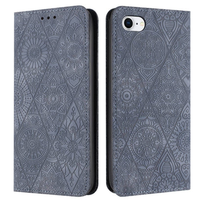 เคสโทรศัพท์หนังดูดซับนูนชาติพันธุ์, For iPhone 11, For iPhone 11 Pro, For iPhone 11 Pro Max, For iPhone X / XS, For iPhone XR, For iPhone XS Max, For iPhone SE 2022 / 7 / 8, For iPhone 7 Plus / 8 Plus