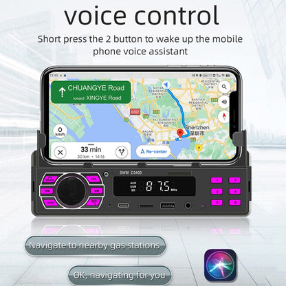 SWM D3400 เครื่องเล่น MP3 บลูทูธในรถยนต์รองรับ Smart Voice Assistant / FM