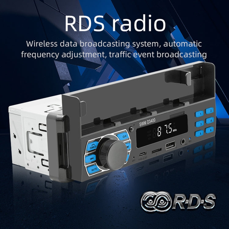 SWM D3400 เครื่องเล่น MP3 บลูทูธในรถยนต์รองรับ Smart Voice Assistant / FM