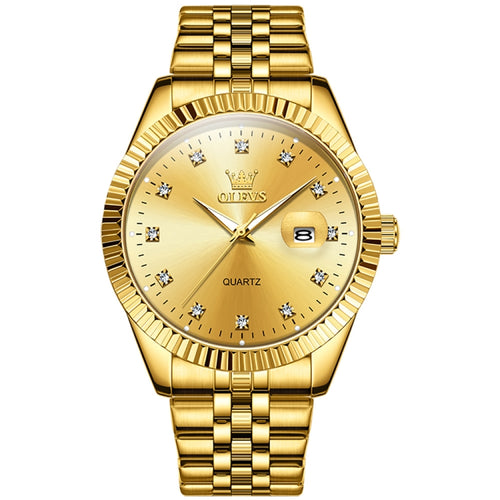 OLEVS 5526 Men Diamond Set นาฬิกาควอทซ์กันน้ำเรืองแสง