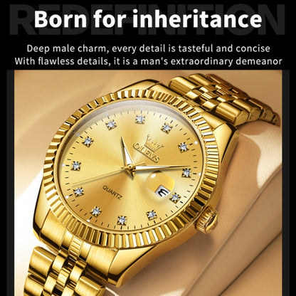 OLEVS 5526 Men Diamond Set นาฬิกาควอทซ์กันน้ำเรืองแสง