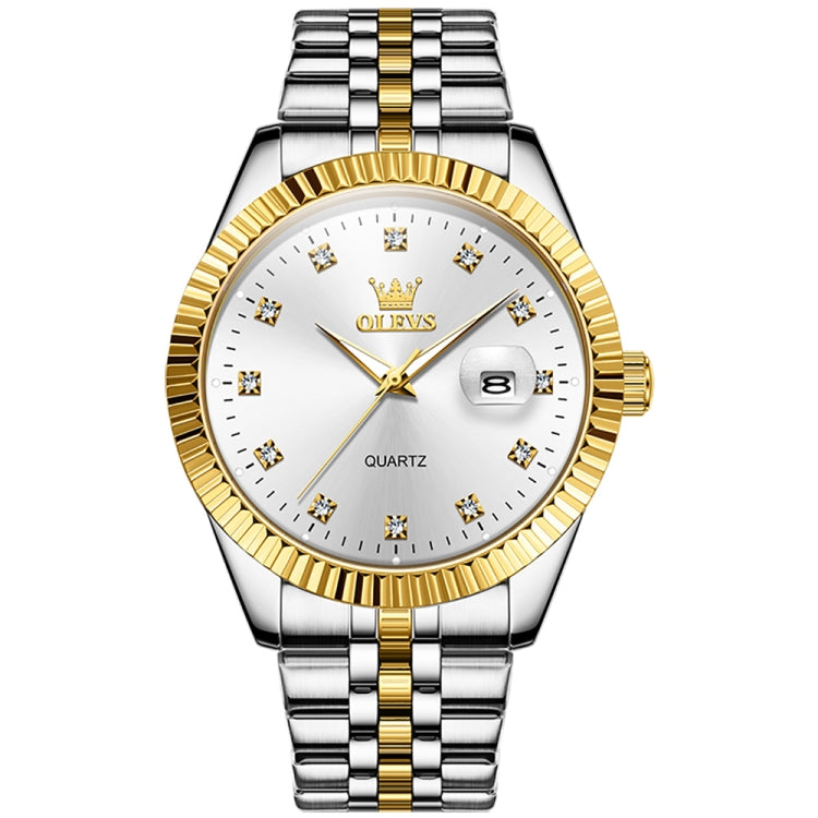 OLEVS 5526 Men Diamond Set นาฬิกาควอทซ์กันน้ำเรืองแสง