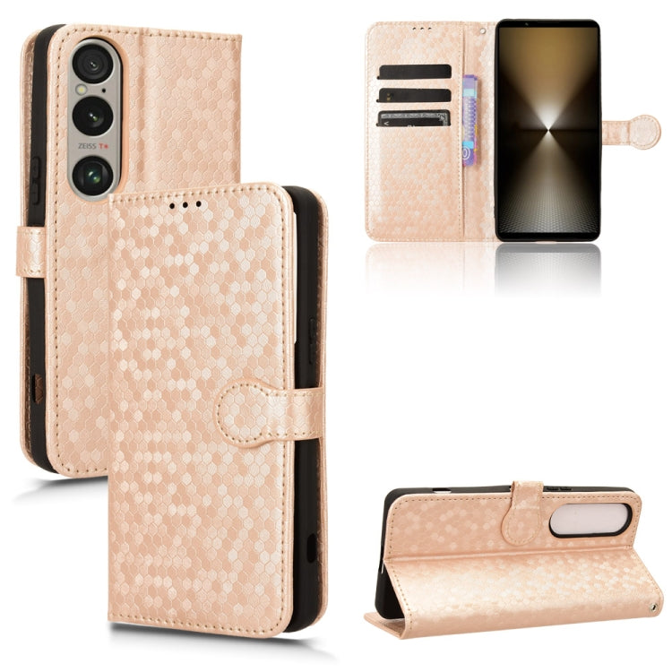 เคสโทรศัพท์หนังลายจุดรังผึ้ง, For Sony Xperia 1 VIII, For Sony Xperia 10 VII, For Sony Xperia 1 VII, For Sony Xperia 10 VI, For Sony Xperia 1 VI, For Sony Xperia 1 V, For Sony Xperia 10 V