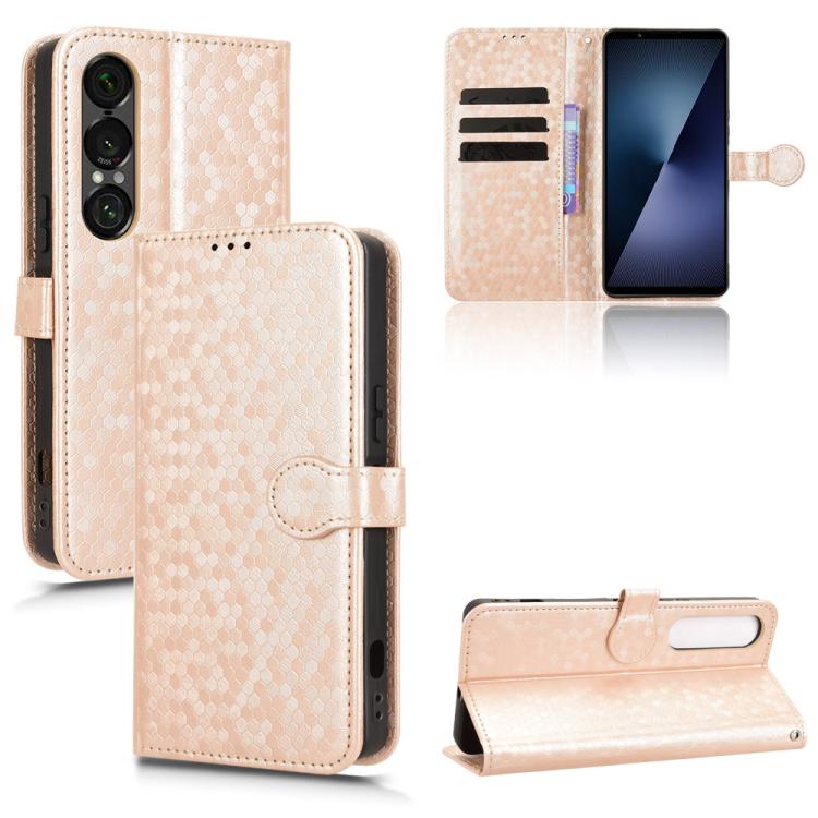 เคสโทรศัพท์หนังลายจุดรังผึ้ง, For Sony Xperia 1 VIII, For Sony Xperia 10 VII, For Sony Xperia 1 VII, For Sony Xperia 10 VI, For Sony Xperia 1 VI, For Sony Xperia 1 V, For Sony Xperia 10 V