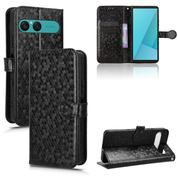 เคสโทรศัพท์หนังลายจุดรังผึ้ง, For Sony Xperia 1 VIII, For Sony Xperia 10 VII, For Sony Xperia 1 VII, For Sony Xperia 10 VI, For Sony Xperia 1 VI, For Sony Xperia 1 V, For Sony Xperia 10 V