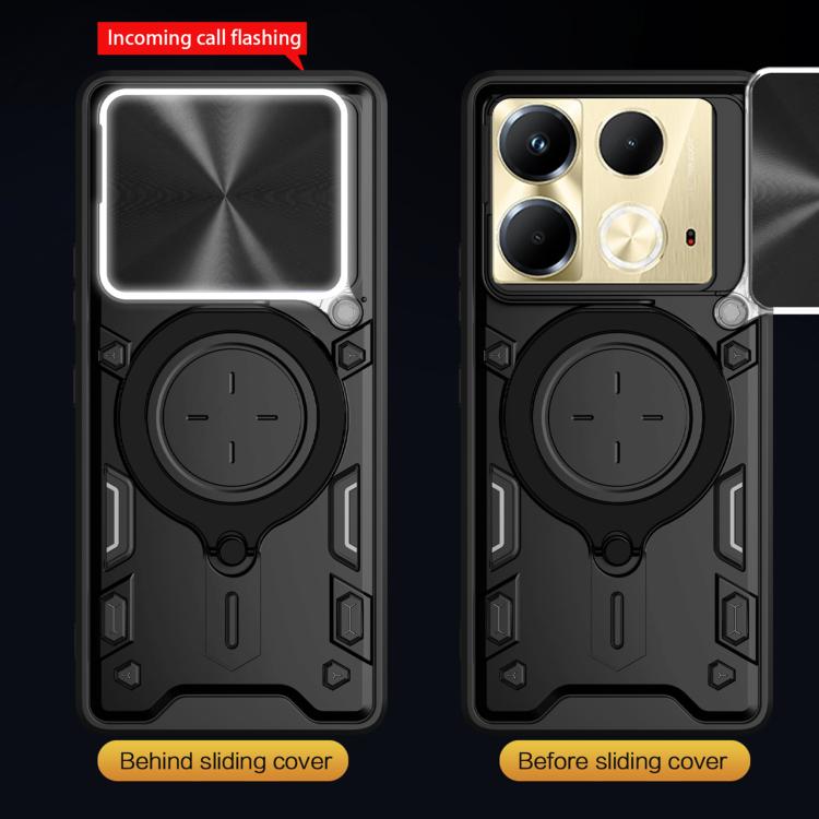 ซองใส่โทรศัพท์แบบแม่เหล็ก Camshield แบบเลื่อนพื้นผิวซีดี, For Infinix Note 40 5G, For Infinix Smart 8 Plus, For Infinix GT 20 Pro, For Infinix Hot 40i / Smart 8, For Infinix Note 30 4G/5G, For Infinix Note 30 Pro 4G, For Infinix Note 30 VIP 5G         ...