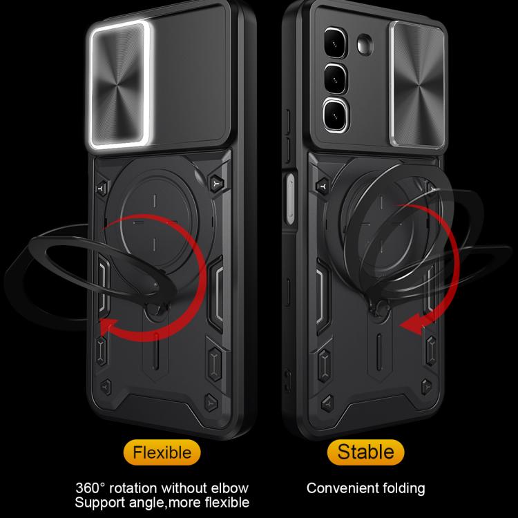 ซองใส่โทรศัพท์แบบแม่เหล็ก Camshield แบบเลื่อนพื้นผิวซีดี, For Infinix Hot 70 5G, For Infinix Note Edge 5G, For Infinix Note 60 Pro 5G, For Infinix GT 30 Pro, For Infinix Note 50s, For Infinix Note 50x, For Infinix Smart 9 / Hot 50i, For Infinix Hot 50 4G