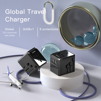 Yesido MC-10 3 พอร์ต USB + Type-C ปลั๊กอเนกประสงค์ Universal Travel Adapter, MC-10