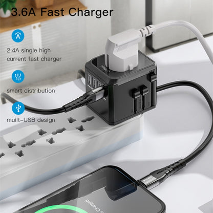 Yesido MC-10 3 พอร์ต USB + Type-C ปลั๊กอเนกประสงค์ Universal Travel Adapter, MC-10