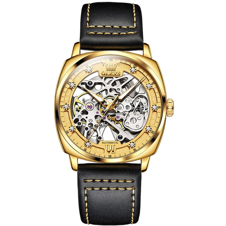 OLEVS 6651 Men Luminous Waterproof Hollow นาฬิกาจักรกล