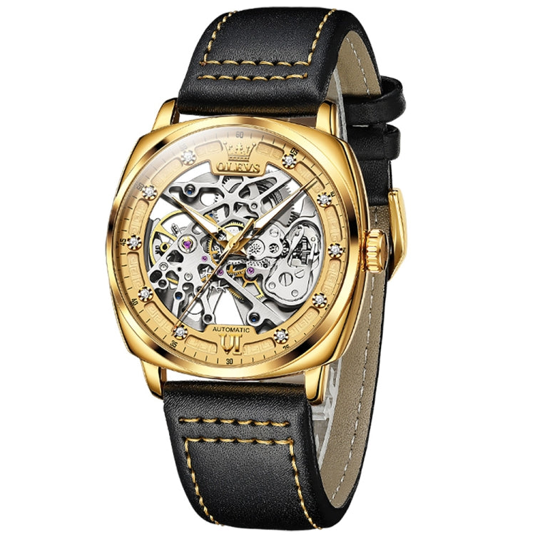 OLEVS 6651 Men Luminous Waterproof Hollow นาฬิกาจักรกล